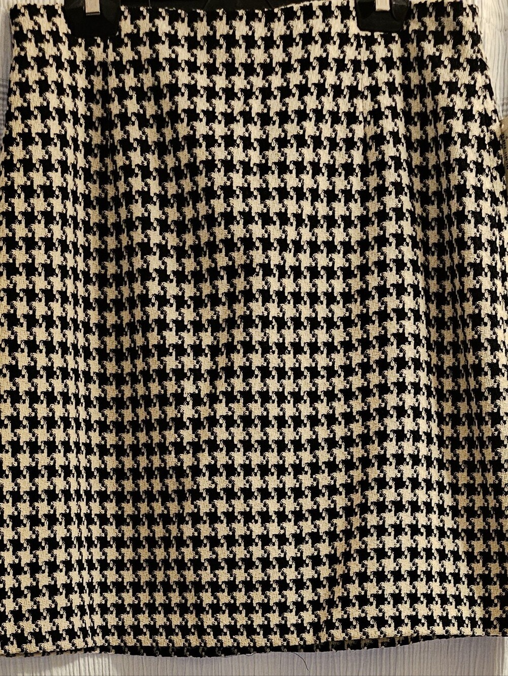 Y2K- LLiz Claiborne Black and White Houndstooth A-Line Skirt - Picture 1 of 4